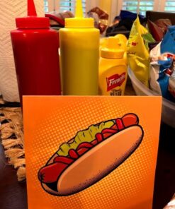 TableCraft 112KM Nostalgia 2-Piece Ketchup and Mustard Dispenser Set, 12-Ounce Red/Yellow 11 61LQ95MdwBL