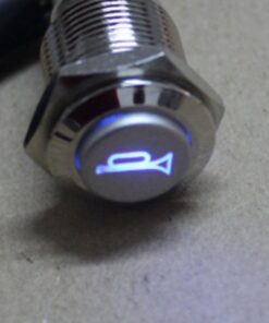 ESUPPORT 12V Car Auto Blue LED Light Momentary Speaker Horn Push Button Metal Toggle Switch 19mm Blue Light 17 61LTwe 1qcL