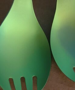 Snow Peak Titanium Spork - 0.6 Oz Anodized Green 26 61LUSKRJ6qL