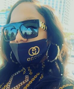 High Fashion Metal Chain Arm Flat Top Aviator Sunglasses (Shiny Black Gold) 28 61LUTcDL3AL