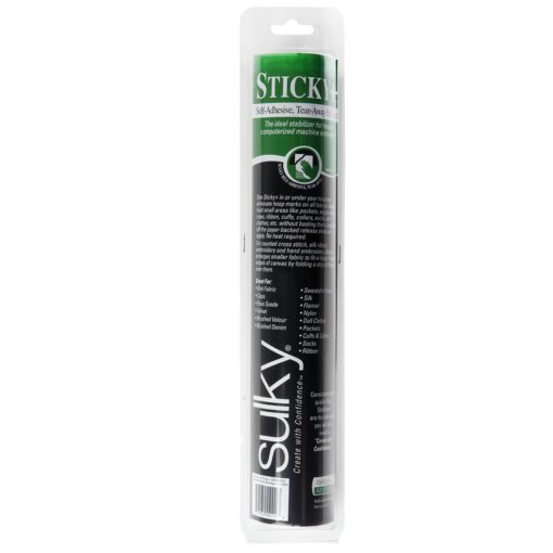 Sulky Sticky Roll-12 x 6yd | Pack of 1 Self-Adhesive Tear-Away Stabilizer Roll, 12" x 6 yd, Clear