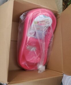 The First Years Newborn to Toddler Baby Bath Tub - Convertible 3-in-1 Baby Tub with Removable Sling - Ages 0 to 24 Months - Sure Comfort - Pink Deluxe Tub 29 61LUpyLawRL