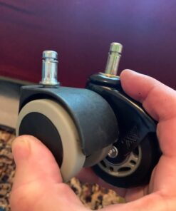 IKEA Chair Only Office Chair Caster Wheel Replacement, 10mm Stem ft. Band Braket 2.5 inch Roller Blade, Best Protection for All Kinds of Floors, No Noice, Smooth & Silent (Black, Grey/Black) 2.5 inch Black 29 61LWGof5wRL 2