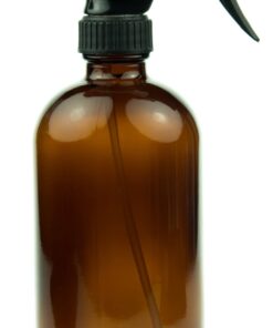 Empty Amber Glass Spray Bottle - Large 16 oz Refillable Container is Great for Essential Oils, Homemade Cleaning Products, Aromatherapy - Durable Black Trigger Sprayer w/ Mist and Stream Setting 24 61LYzKiGJL