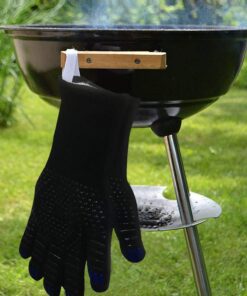 YUXIER Oven Gloves BBQ Grill Gloves 1472°F Extreme Heat Resistant Oven Mitts for Cooking, Grilling, Kitchen, Smoker Baking, Barbecue, Fireplace, Welding, Cutting (13.8inch, Black Gloves) 20 61LZTcfN2zL