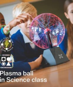 Katzco 7" Plasma Ball - Nebula Sphere, Thunder Lightning - Plug-in Electricity Ball - Touch and Sound Sensitive Plasma Globe for Parties, Decorations, Prop - STEM Science Toy for Kids - Cool Lamps 7 inch Interactive 25 61LaiVTneqL