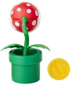 World of Nintendo Super Mario Piranha Plant 4” Articulated Figure with Coin 14 61LcvR8wYL