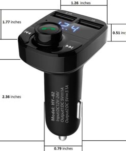 Handsfree Call Car Charger,Wireless Bluetooth FM Transmitter Radio Receiver,Mp3 Audio Music Stereo Adapter,Dual USB Port Charger Compatible for All Smartphones,Samsung Galaxy,LG,HTC,etc. 39 61Ld9cwHKqL