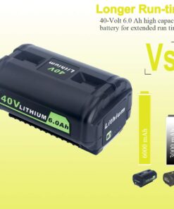 Lasica Replacement for Ryobi 40V 6.0Ah Battery, Compatible with Ryobi 40-Volt Collection Cordless Power Tools RY405010 RY40890VNM OP4040 OP4050A OP40601 OP40201 OP4026 OP4030 OP4060 Lithium Battery 14 61Le5Bv3bLL