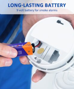 PILOCEL Smoke Alarm Batteries, 9 Volt Alkaline Performance All-Purpose Batteries, 10 Count Pack Ultra Long-Lasting for Household and Office Devices 14 61LhRay3ZCL