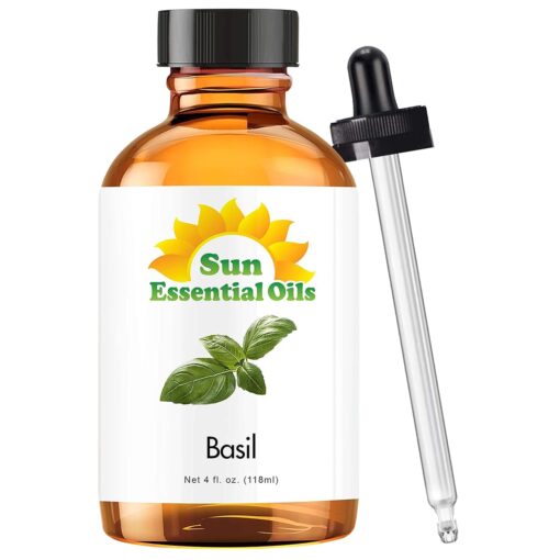 Sun Essential Oils 4oz - Basil Essential Oil - 4 Fluid Ounces 4 Fl Oz (Pack of 1)