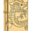 Zippo Dragon Lighters Chrome High Polish Gold Plate Chinese Dragon
