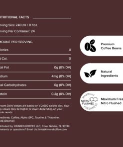Kimera Koffee - Organic Medium Roast Ground Coffee | Original Blend | Infused with Brain Vitamins |Taurine, Alpha GPC, DMAE, and L-theanine | Enhance Cognitive Stamina & Athletic Performance | 12oz 27 61LmLWAMDsL 1