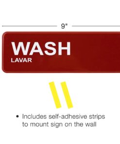 Alternative view of Excello Global Products Wash, Rinse, Sanitize Signs 8.5" x 2.75" (3 Signs) 8.5" x 2.75"