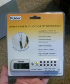 Polder Combination Clock, Timer and Stopwatch with Large, Easy-to-Read Digital Display, White 10 61LnaGdaecL