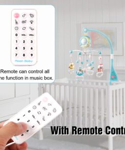 Mini Tudou Baby Musical Mobile Crib with Music and Lights, Timing Function, Projection, Take-Along Rattle and Music Box for Babies Boy Girl Toddler Sleep Blue 22 61LprnZgi5L