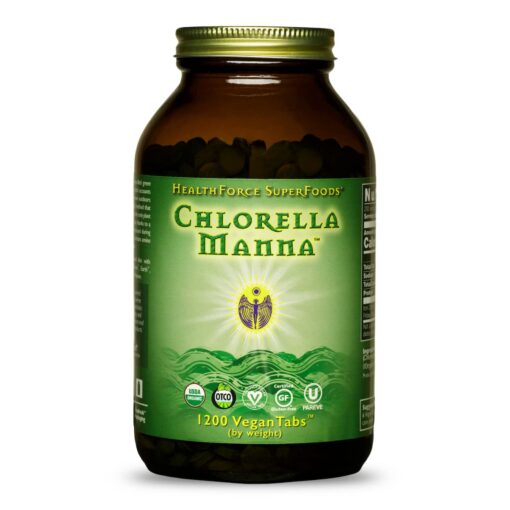 HEALTHFORCE SUPERFOODS Chlorella Manna - VeganTabs 1200 1200 Count (Pack of 1) Standard Packaging