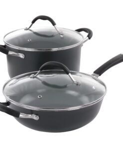 Cravings by Chrissy Teigen 10-Piece Hard Anodized Aluminum Nonstick Cookware Set (Grey) 9 61Lqrp9xUCL