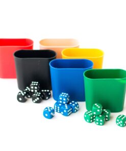 Farkel Party Game, Classic Family Dice Game, 6 Sets of Dice, 6 Dice Rolling Cups, 50-Sheet Scorepad, Fire Engine Red Tin Box, Parties & Game Nights 12 61LqyEZIYtL 1