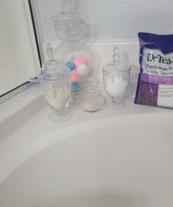 Home Essentials & Beyond Apothecary Jars with Lids Set of 3 Candy Jars for Candy Buffet, Glass décor, Laundry Room, Potpourri, and Bathroom 33 61LsEos1OWL