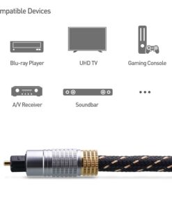 Cable Matters Toslink Cable (Toslink Optical Cable, Digital Optical Audio Cable) 3 Feet with Metal Connectors and Braided Jacket 3 ft 9 61LtcNJVwmL