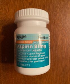 Amazon Basic Care Aspirin 81 mg Pain Reliever (NSAID) Chewable Tablets, Low Dose , Orange Flavor, 108 Count (3 Packs of 36) 36 Count (Pack of 3) 52 61LuDTrWXGL