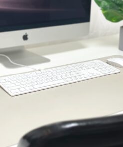 Macally Slim USB Wired Keyboard for Mac and Windows PC - Full Size 104 Key Layout & 16 Shortcut Keys - Scissor Keycaps for Smooth Typing - Mac Wired Keyboard with Numeric Keypad White 21 61LvCJPCU2L