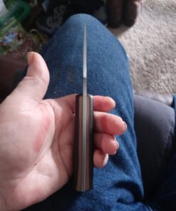 Old Timer 152OT Sharpfinger 7.1in S.S. Full Tang Knife with 3.3in Clip Point Skinner Fixed Blade, Black Sawcut Handle, and Leather Belt Sheath for Hunting, Camping, Skinning, EDC, and Outdoors 69 61Lxasn8AYL