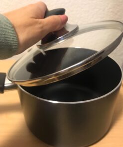 T-fal Specialty Nonstick Handy Pot with Glass Lid 3 Quart Oven Safe 350F Cookware, Pots and Pans, Dishwasher Safe Black Aluminum 24 61Lym BTCLL