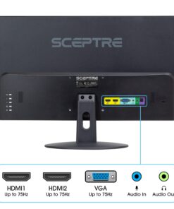 Sceptre 24-inch Professional Thin 1080p LED Monitor 99% sRGB 2x HDMI VGA Build-in Speakers, Machine Black (E248W-19203R Series) 24" 75Hz 28 61LyzKTFXBL