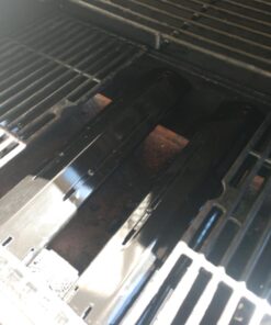 Unicook Universal Replacement Heavy Duty Adjustable Porcelain Steel Heat Plate Shield, Heat Tent, Flavorizer Bar, Burner Cover, Flame Tamer for Gas Grill, Extends from 11.75" up to 21" L, 4 Pack 25 61M f8mRJxL