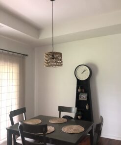 Globe Electric 64906 1-Light Pendant, Matte Black, Black Woven Fabric Cord, E26 Base Socket, Kitchen Island, Café, Decorative, Ceiling Hanging Light Fixture, Modern, Vintage, Bulb Not Included Without Bulb 31 61M15VqJtPL 1