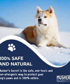 Musher's Secret Dog Paw Wax 60 g (2.1 oz) - Moisturizing Dog Paw Balm that Creates an Invisible Barrier That Protects and Heals Dry Cracked Paws - All-Natural with Vitamin E and Food-Grade Ingredients 2.1 Ounce (Pack of 1) 31 61M1kiSxFhL