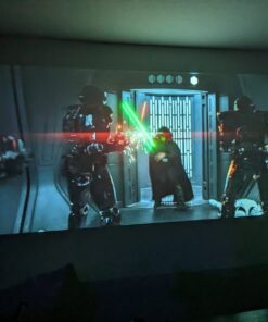 NexiGo PJ40 Projector with WiFi and Bluetooth, Native 1080P, 4K Supported, Projector for Outdoor Movies, 300 Inch, Zoomable, 20W Speakers, Home Theater, Compatible w/TV Stick, iOS, Android (Black) 97 61M22aYnM1L