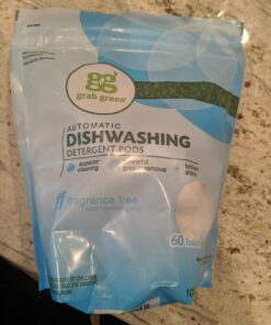 Grab Green Automatic Dishwashing Detergent Pods, 60 Count, Fragrance Free, Plant and Mineral Based, Superior Cleaning, Powerful Grease Removal, Brilliant Shine 60 Count (Pack of 1) 31 61M22lbCTgL