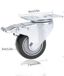COOCHEER Casters, 3'' Heavy Duty Casters, Load 1200lbs, Lockable Bearing Casters with Brakes, 360-degree Top Plate Swivel Casters for Furniture and Workbench, Casters Set of 4, Black (Free Screws) 14 61M2Nn6f6L