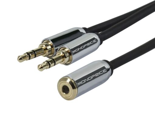 Monoprice 110146 6-Inch 3.5mm Stereo Jack Splitter for Mobile - Retail Packaging