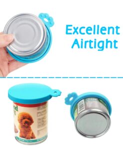 PetBonus Silicone Pet Can Lids, Dog Cat Food Can Cover, Universal Size Can Tops, 1 fit 3 Standard Size Food Cans, BPA Free Dishwasher Safe Blue + Blue 8 61M33Nkm5nL