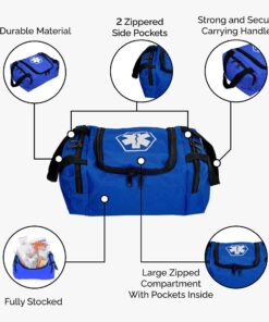 Dixie EMS First Responder Fully Stocked Trauma First Aid Kit – Blue 8 61M3TiVykjL