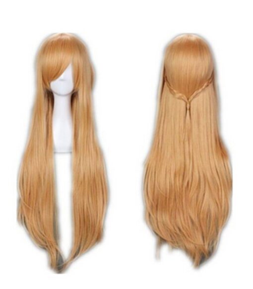 wonderful lifetime Women 100cm/39.37'' Golden Anime Cosplay Heat Resistant Halloween Cosplay Hair Wig