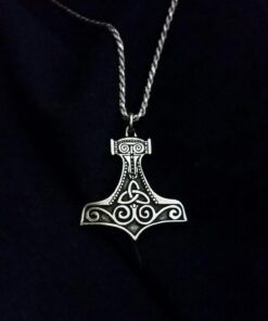 Pewter Thor's Hammer Celtic Knot Mjolnir Pendant 11 61M7 lmmwQL