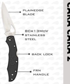 Spyderco Byrd Lightweight Knife with Stainless Steel Blade and High Performance FRN Handle One Size Cara Cara 2 - Black 29 61M7JpEUVGL