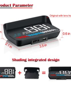 ACECAR Head Up Display Car Universal Dual System 3.5 Inches HUD, Speedometer OBD2 GPS Interface, Speed, Engine RPM, OverSpeed Warning, Mileage Measurement, Water Temperature, GPS Mode for All Vehicle 20 61M89XH1aaL