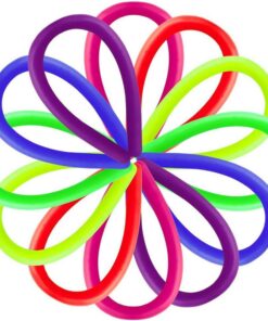 three carriage Colorful Sensory Fidget Stretch Toys-Stretchy Strings Fidget Toy for Relaxing Therapy (12 Pack 6 Colors) - for Adults and Kids-Stress Toy Helps with ADHD ADD OCD Autism Bad 12 61M8ArdHiAL