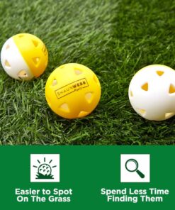 Practice Golf Balls (16-Pack) Limited-Flight Foam Golf Balls to Improve Your Swing - Dent Resistant Yellow Golf Balls Practice - Perfect for Indoors, Basement & Backyard. Perfect for Men and Kids. Ethylene Vinyl Acetate (EVA) 11 61M97Nm5SeL
