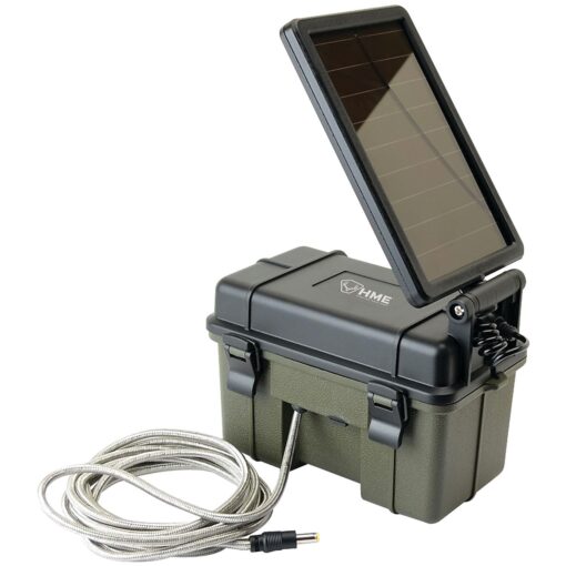 HME Trail Camera 12V/Solar Auxiliary Power Pack Durable Weather-Resistant Housing Easy Installation & Versatile Compatibility