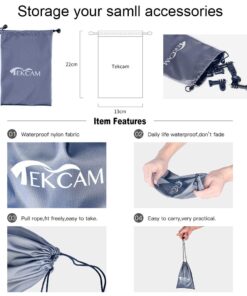 TEKCAM Large Carrying Case Action Camera Storage Bag Compatible with Gopro Hero 12 11 10 9 8 7 6 5/AKASO EK7000 Brave 4 V50X Brave 7LE/Dragon Touch/APEXCAM/Vemont 4K Action Camera Travel Carry Case Case-Large 19 61MEEZh u4L