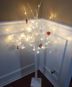 LIGHTSHARE 4 Feet Birch Tree, 48 LED Lights, Warm White, for Home, Festival, Party, and Christmas Decoration, Indoor and Outdoor Use 4 ft 31 61MEZwh9gKL