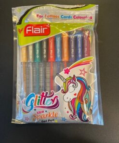 Flair Xtra Sparkle Glitter Gel 10 Colours Xtra Sparkle Gel Pen 39 61MIlCRF6tL