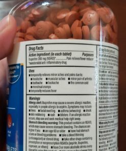 Amazon Basic Care Ibuprofen Tablets, Fever Reducer and Pain Relief from Body Aches, Headache, Arthritis and More, 1000 Count 1000 Count (Pack of 1) 27 61MKhhpMyHL